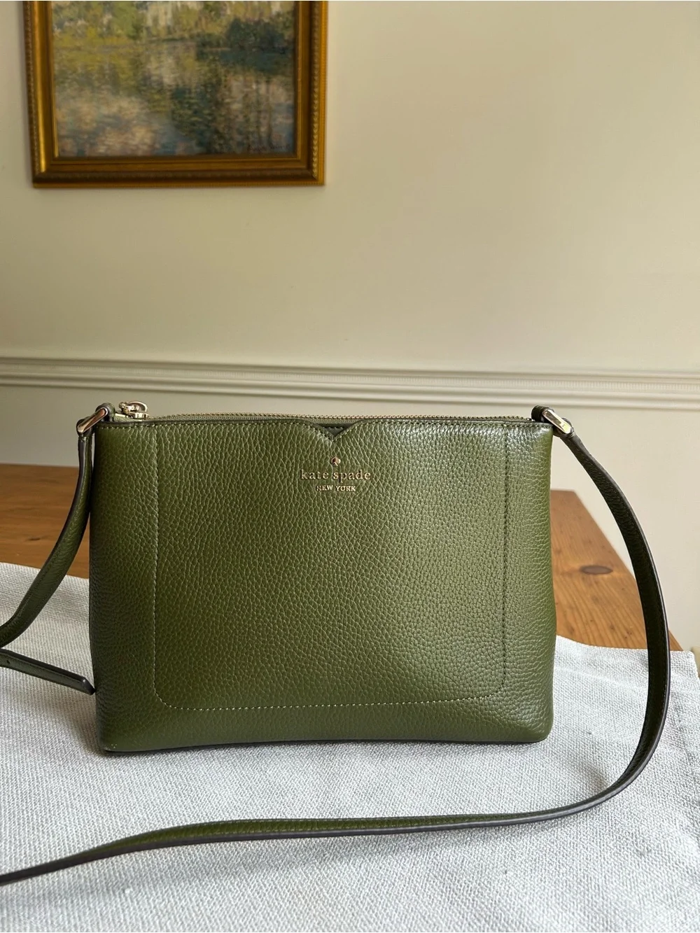 Kate Spade Green Pebbled Leather Crossbody